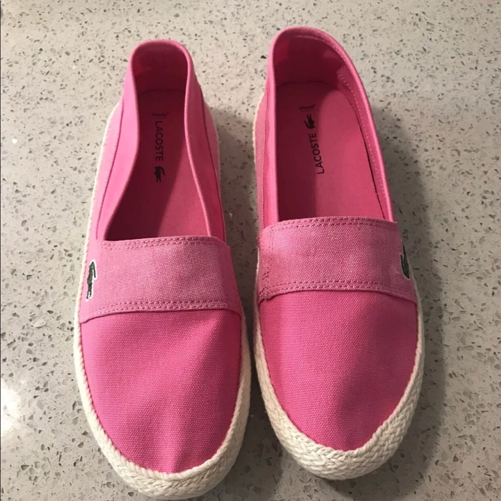 Lacoste size 7.5 slip ons
